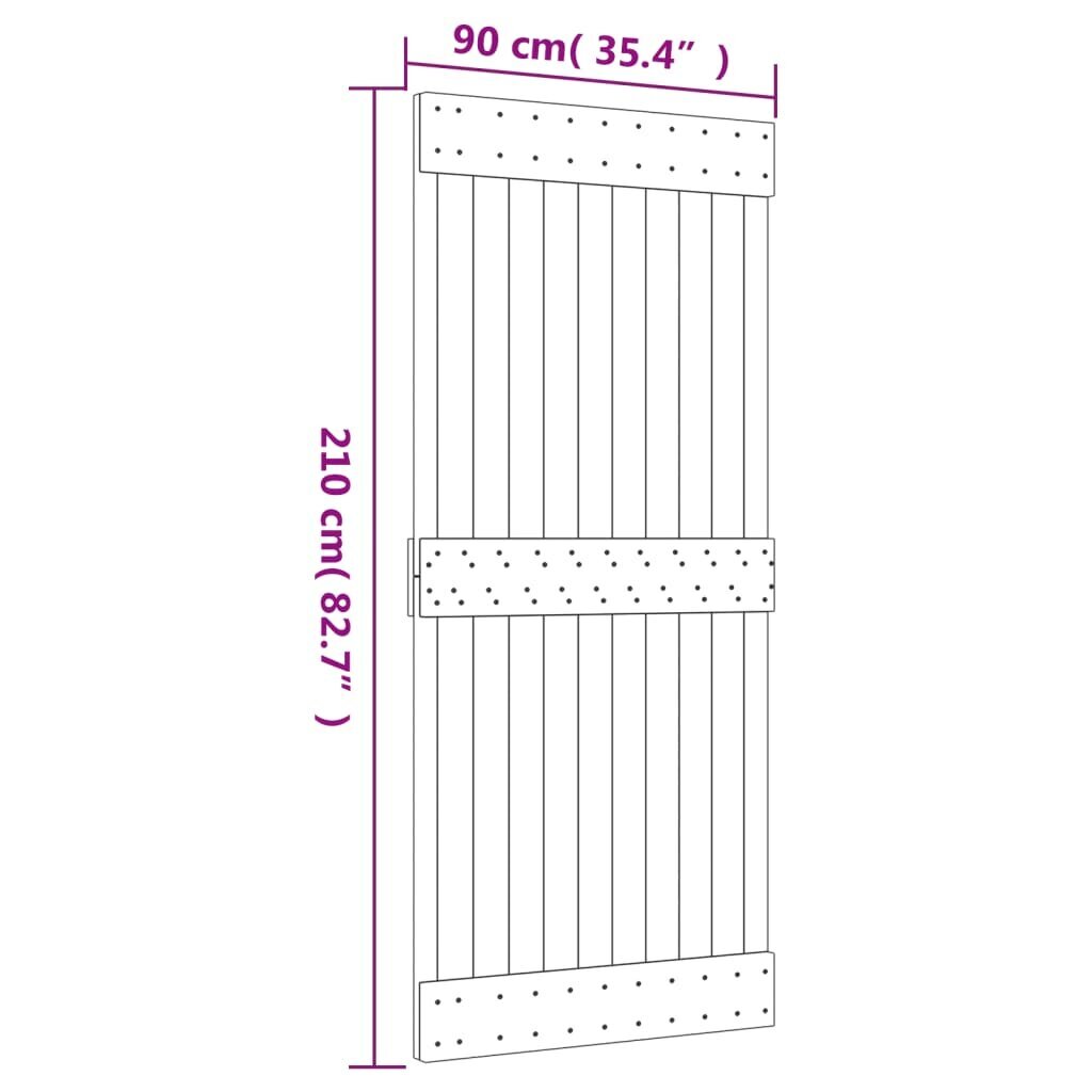 Bīdāmās durvis vidaXL 90x210 cm cena un informācija | Iekšdurvis | 220.lv