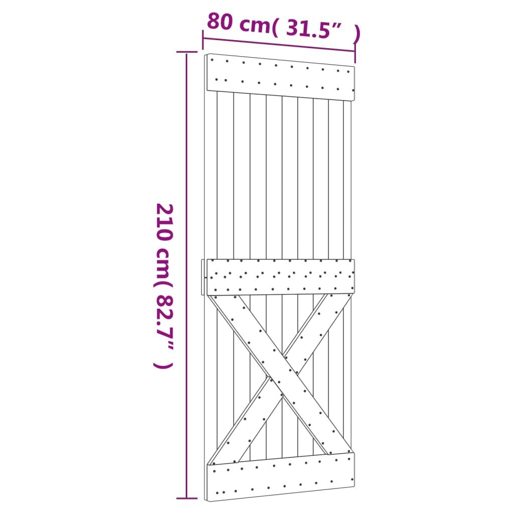 Bīdāmās durvis vidaXL 80x210 cm cena un informācija | Iekšdurvis | 220.lv