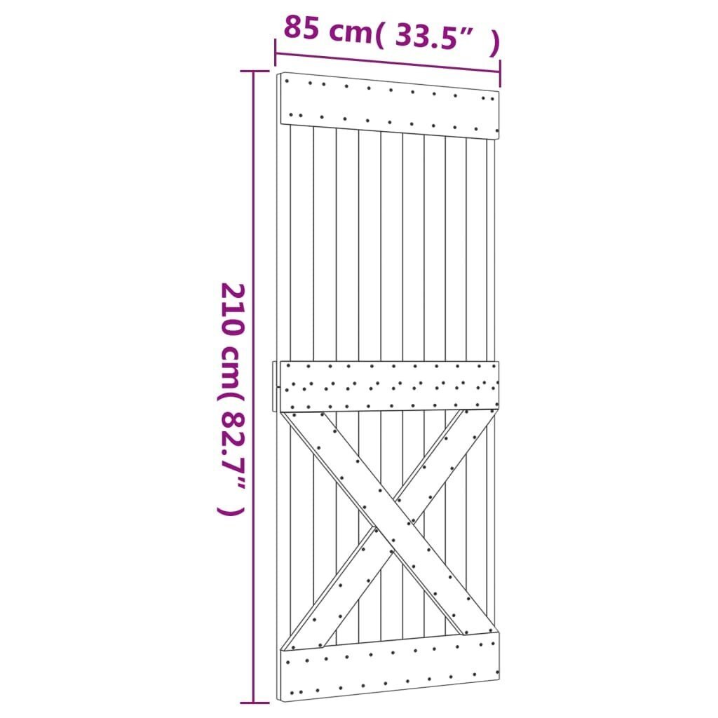 Bīdāmās durvis vidaXL 85x210 cm cena un informācija | Iekšdurvis | 220.lv