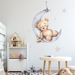 Uzlīme bērnu istabā mazulim "Guļošais Lācis", 83cmx65cm cena un informācija | Dekoratīvās uzlīmes | 220.lv