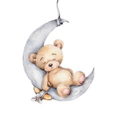 Наклейка в детскую комнату для младенца Спящий Медведь, 83x65 см цена и информация | Декоративные наклейки | 220.lv