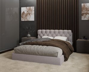 Queen gulta, 140x200cm, pelēka cena un informācija | Gultas | 220.lv