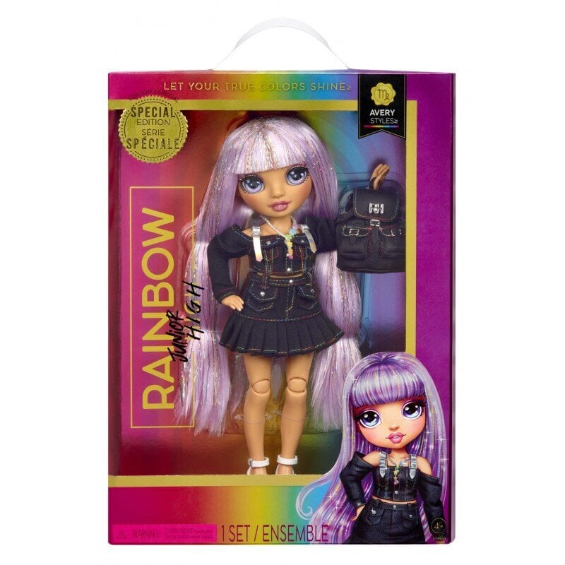 Lelle Rainbow High Junior High Special Edition Doll Avery Styles Rainbow цена и информация | Rotaļlietas meitenēm | 220.lv