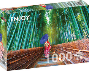 Puzle Āzijas sieviete bambusa mežā, 1000 d. cena un informācija | Puzles, 3D puzles | 220.lv