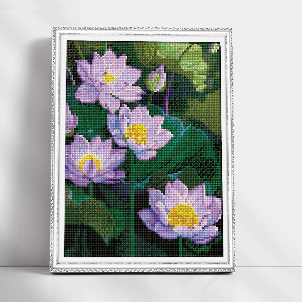 Dimantu mozaīkas komplekts uz rāmja TM Varvikas Water lilies LE151e, 30x40 cm cena un informācija | Dimantu mozaīkas | 220.lv