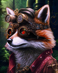 Dimantu mozaīkas komplekts uz rāmja TM Varvikas Steampunk racoon LG330e, 40x50 cm cena un informācija | Dimantu mozaīkas | 220.lv