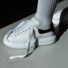 Mr.Lacy Fatties плоский шнур, белый, широкий, 130 см цена и информация | Для ухода за обувью и одеждой | 220.lv