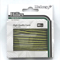 Mr.Lacy Hillies apaļas šņores, dzeltens/brūnas, 90 cm cena un informācija | Līdzekļi apģērbu un apavu kopšanai | 220.lv