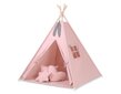 Tipi telts bērniem ar paklājiņu, spilveniem un spalvu piekariņiem pelnu rozā krāsā cena un informācija | Bērnu rotaļu laukumi, mājiņas | 220.lv