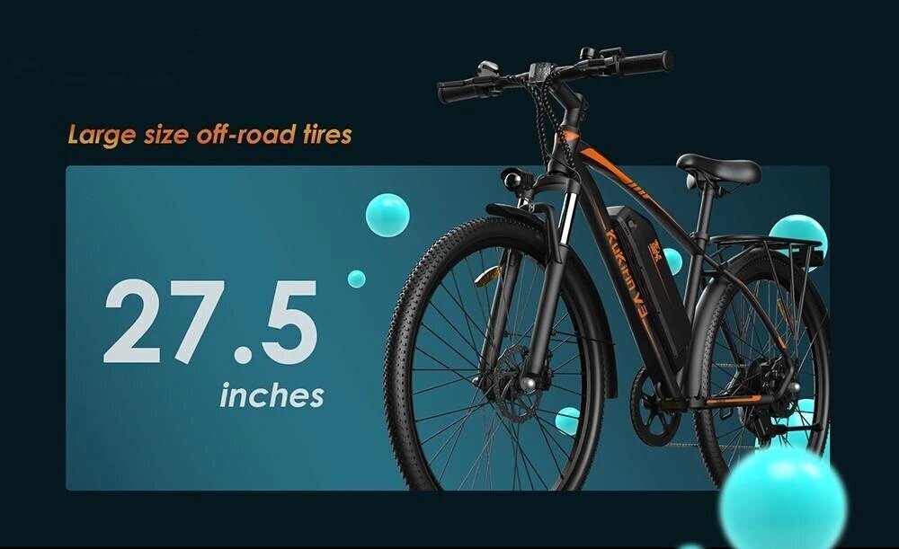 Elektriskais velosipēds KuKirin V3, 27,5", melns, 350W, 15Ah cena un informācija | Elektrovelosipēdi | 220.lv