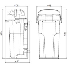 Ulsonix atkritumu tvertne, 50L цена и информация | Мусорные баки | 220.lv