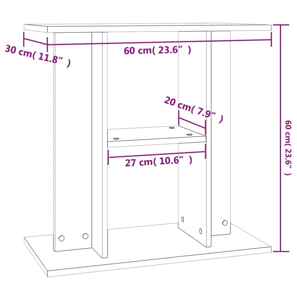 Akvārija statīvs vidaXL, 60x30x60 cm, balts cena un informācija | Akvāriji un aprīkojums | 220.lv