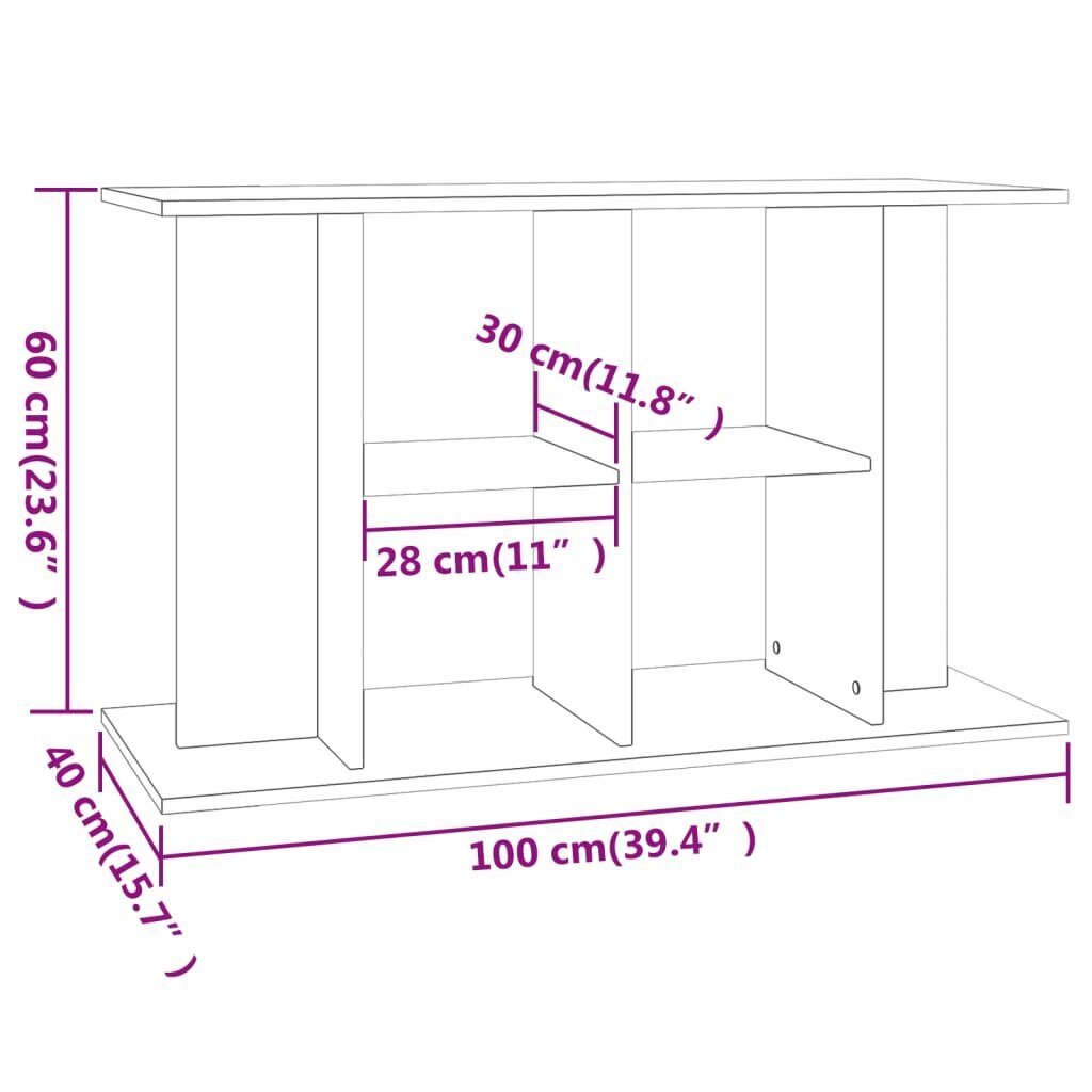 Akvārija statīvs vidaXL, 100x40x60cm, brūns cena un informācija | Akvāriji un aprīkojums | 220.lv