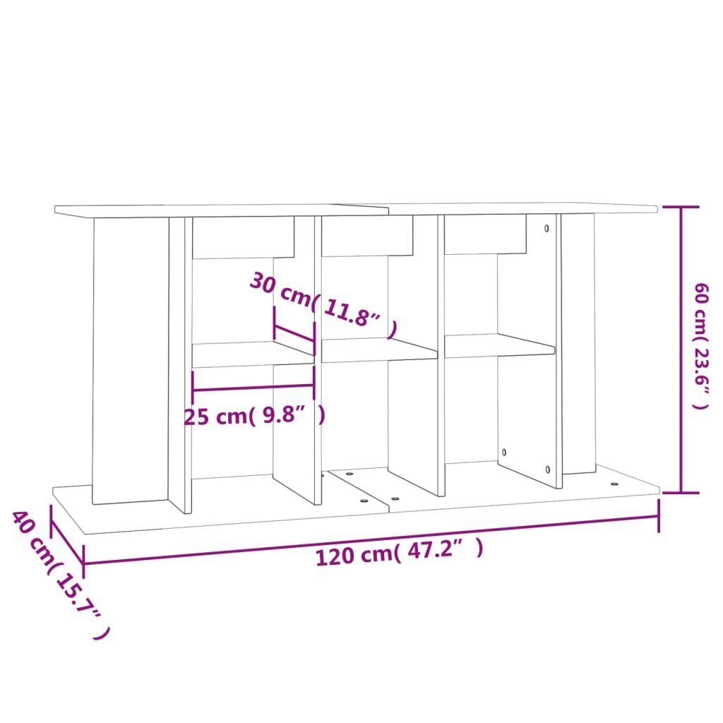 Akvārija statīvs vidaXL, 120x40x60 cm, brūns cena un informācija | Akvāriji un aprīkojums | 220.lv