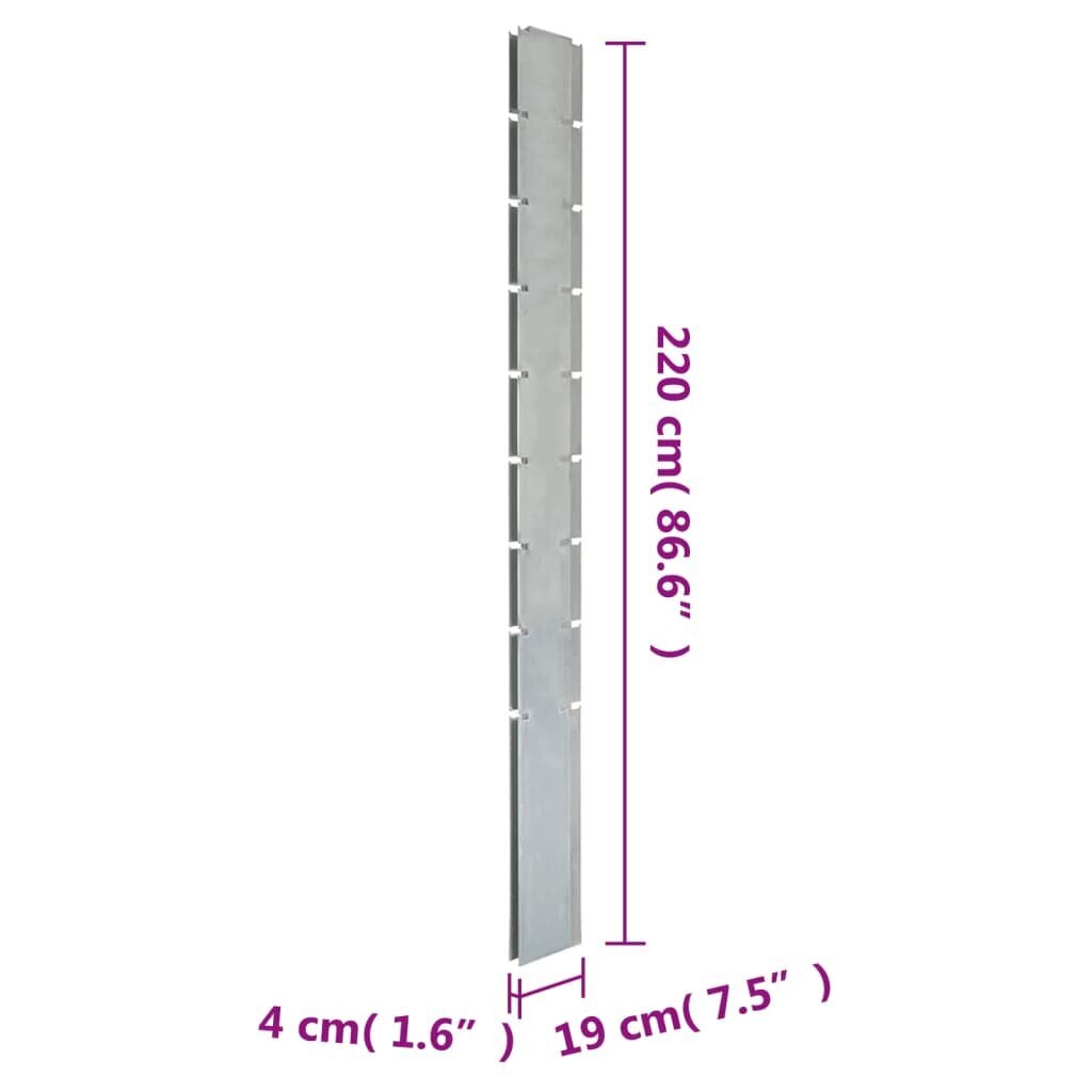 20 gab. Dārza žoga stabi vidaXL, 220 cm cena un informācija | Žogi un piederumi | 220.lv