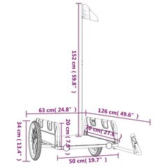 Velo piekabe vidaXL, zila cena un informācija | Velosipēdu piekabes, rati | 220.lv