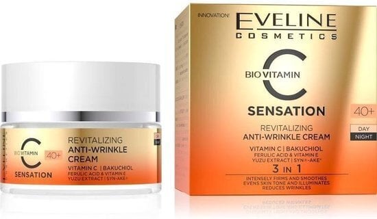 Dienas/nakts krēms Eveline Cosmetics, C Vitamin Sensation 40+, 50ml cena un informācija | Sejas krēmi | 220.lv