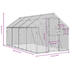 Putnu māja vidaXL, 1,79x4x1,85 m, pelēka цена и информация | Скворечники, кормушки, клетки | 220.lv