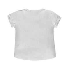 T-krekls ar īsām piedurknēm meitenēm, balts цена и информация | Футболка для малышки фуксия | 220.lv