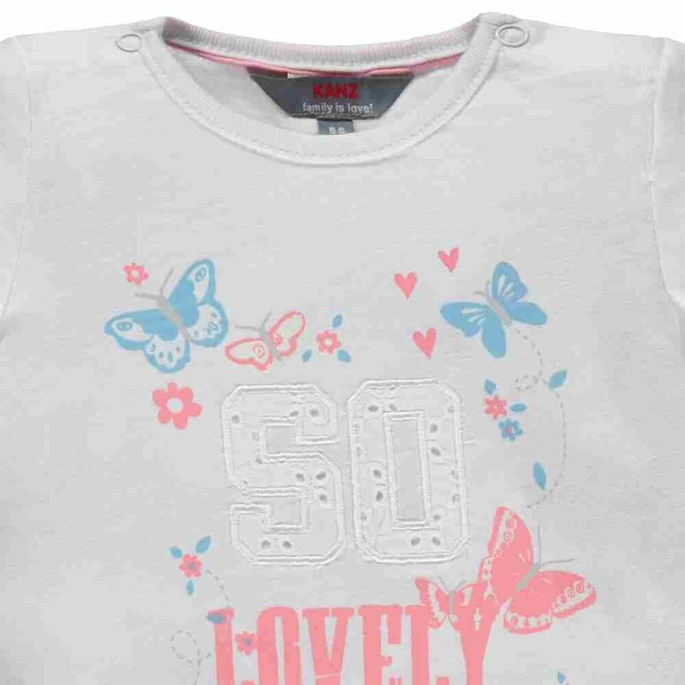 T-krekls ar īsām piedurknēm meitenēm, balts цена и информация | Krekli jaundzimušajiem | 220.lv
