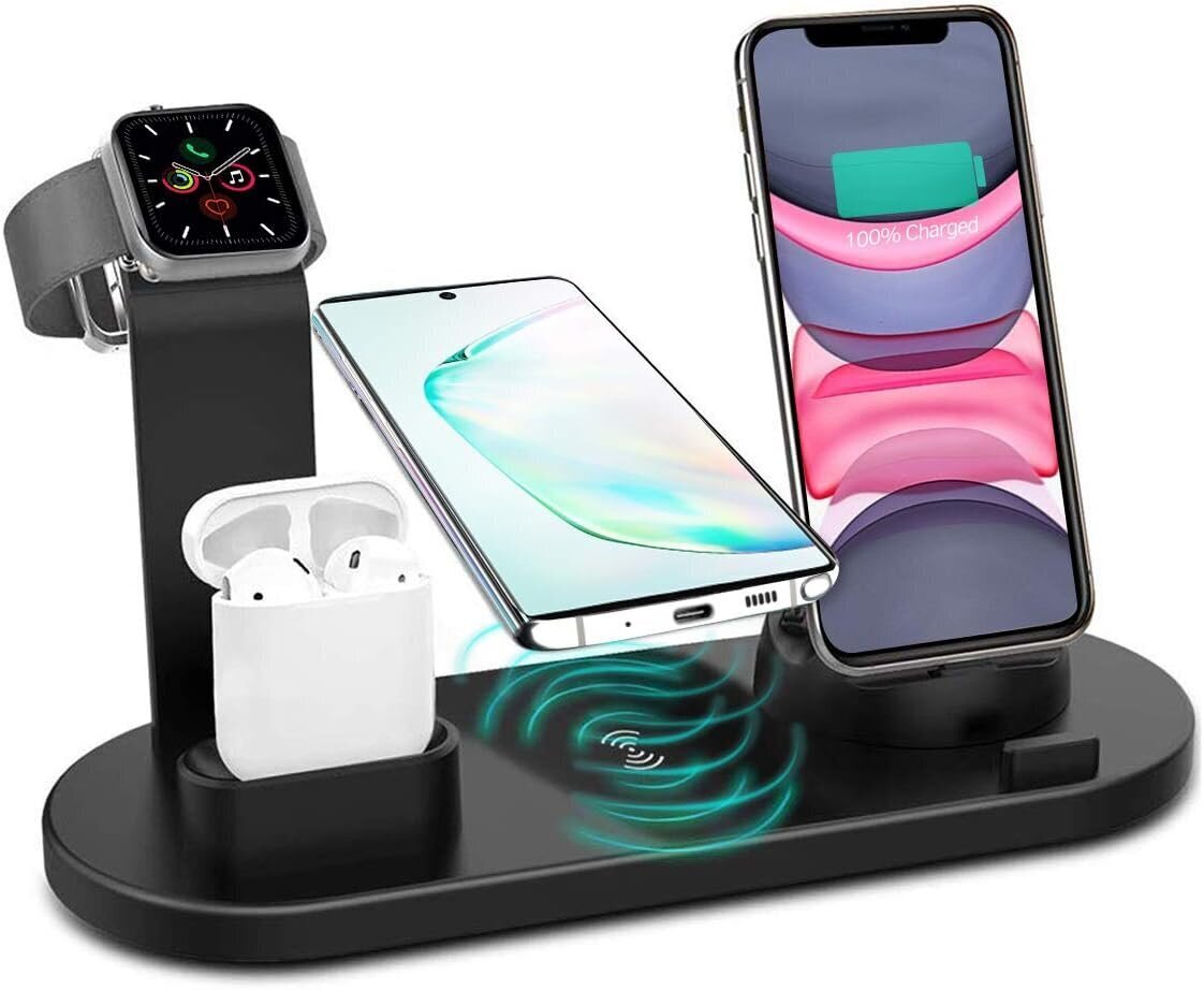 6 vienā Android, iPhone, AirPods un iWatch lādētājs, LIVMAN, BXD-07A cena un informācija | Lādētāji un adapteri | 220.lv