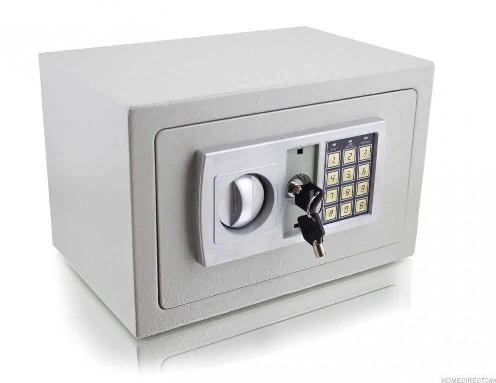 Mēbeļu seifs ar elektronisko slēdzeni, 31x20x22 cm, pelēks cena un informācija | Seifi | 220.lv
