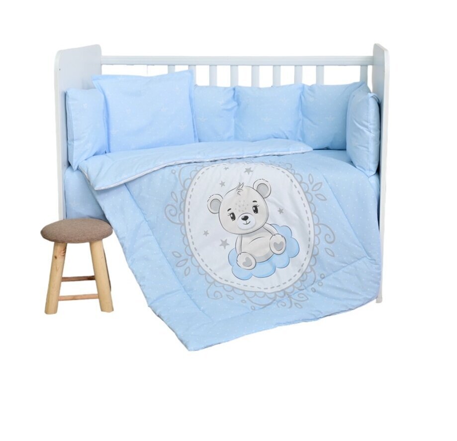 Lorelli gultas veļas komplekts Little Bear Blue, 100x150 cm, 5 daļu cena un informācija | Bērnu gultas veļa | 220.lv