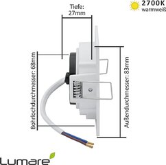 Встраиваемые светильники Lumare, 9 шт. цена и информация | Монтируемые светильники, светодиодные панели | 220.lv