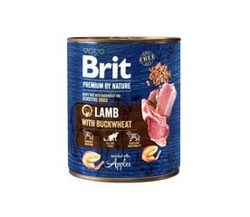 "Brit Premium By Nature" консервы ягненок с гречкой 400г цена и информация | Консервы для собак | 220.lv