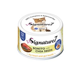 Signature7 kaķiem ar vistu, tunci un čia sēklām, 80g cena un informācija | Konservi kaķiem | 220.lv