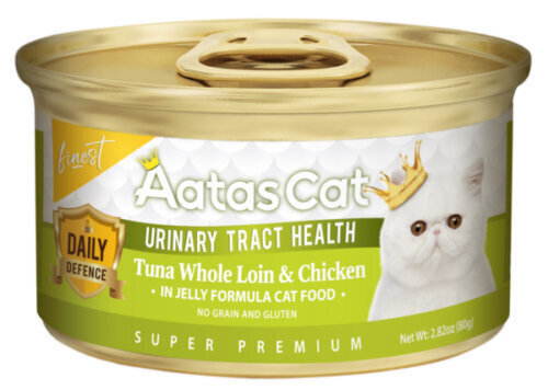 Aatas Cat kaķiem ar tunci un vistu Daily Defence Urinary Tract Health, 80g cena un informācija | Konservi kaķiem | 220.lv