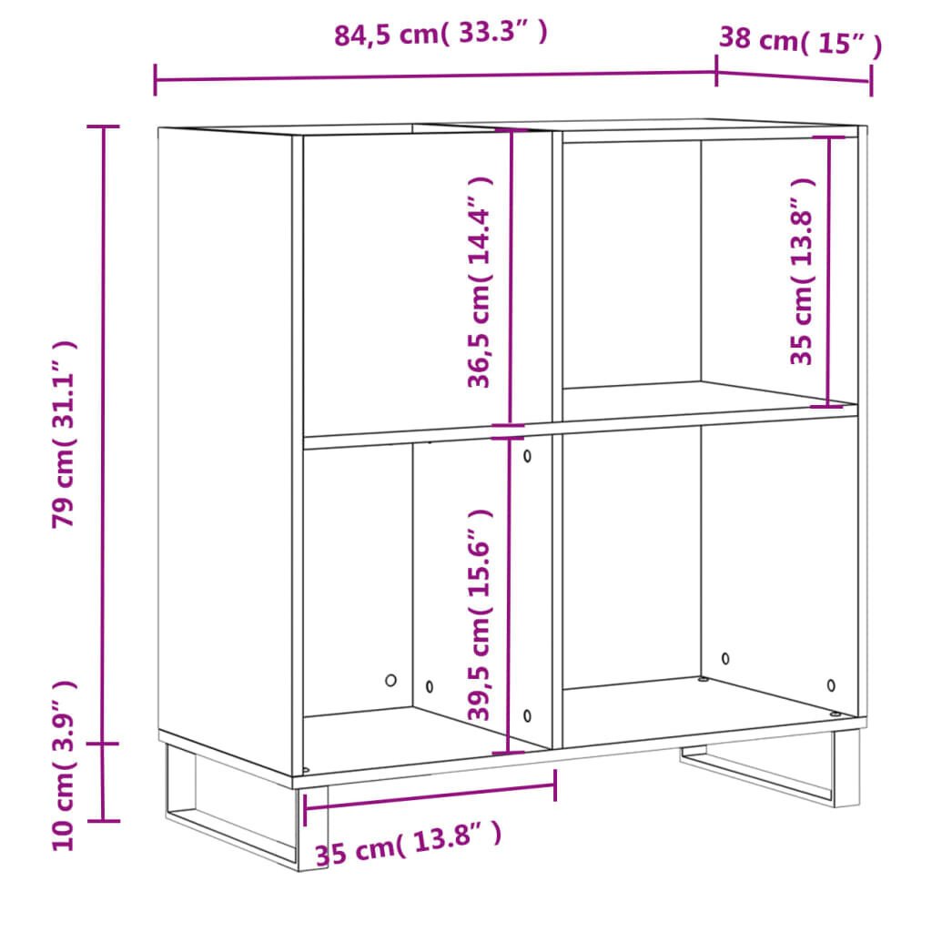 Skapītis vidaXL, 84,5x38x89 cm, pelēks cena un informācija | Skapji | 220.lv