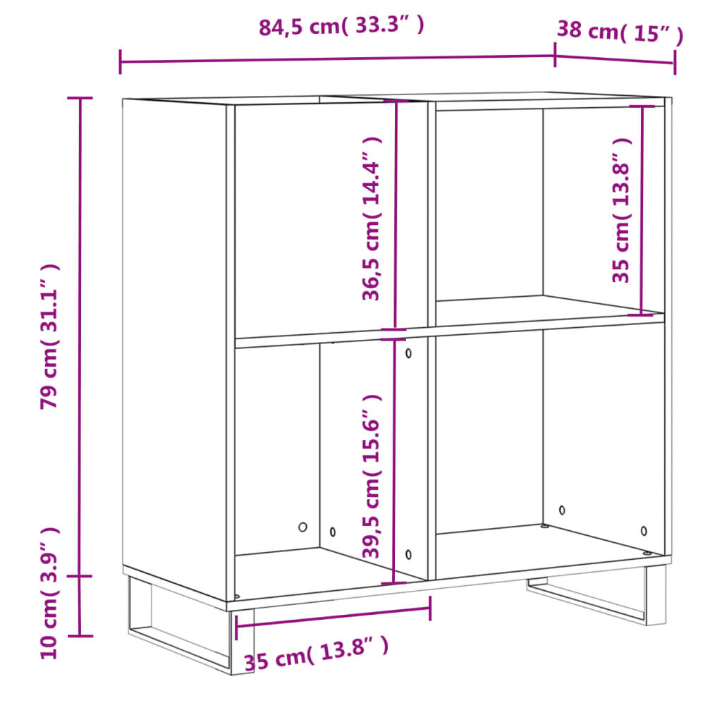 Skapītis vidaXL, 84,5x38x89 cm, brūns cena un informācija | Skapji | 220.lv