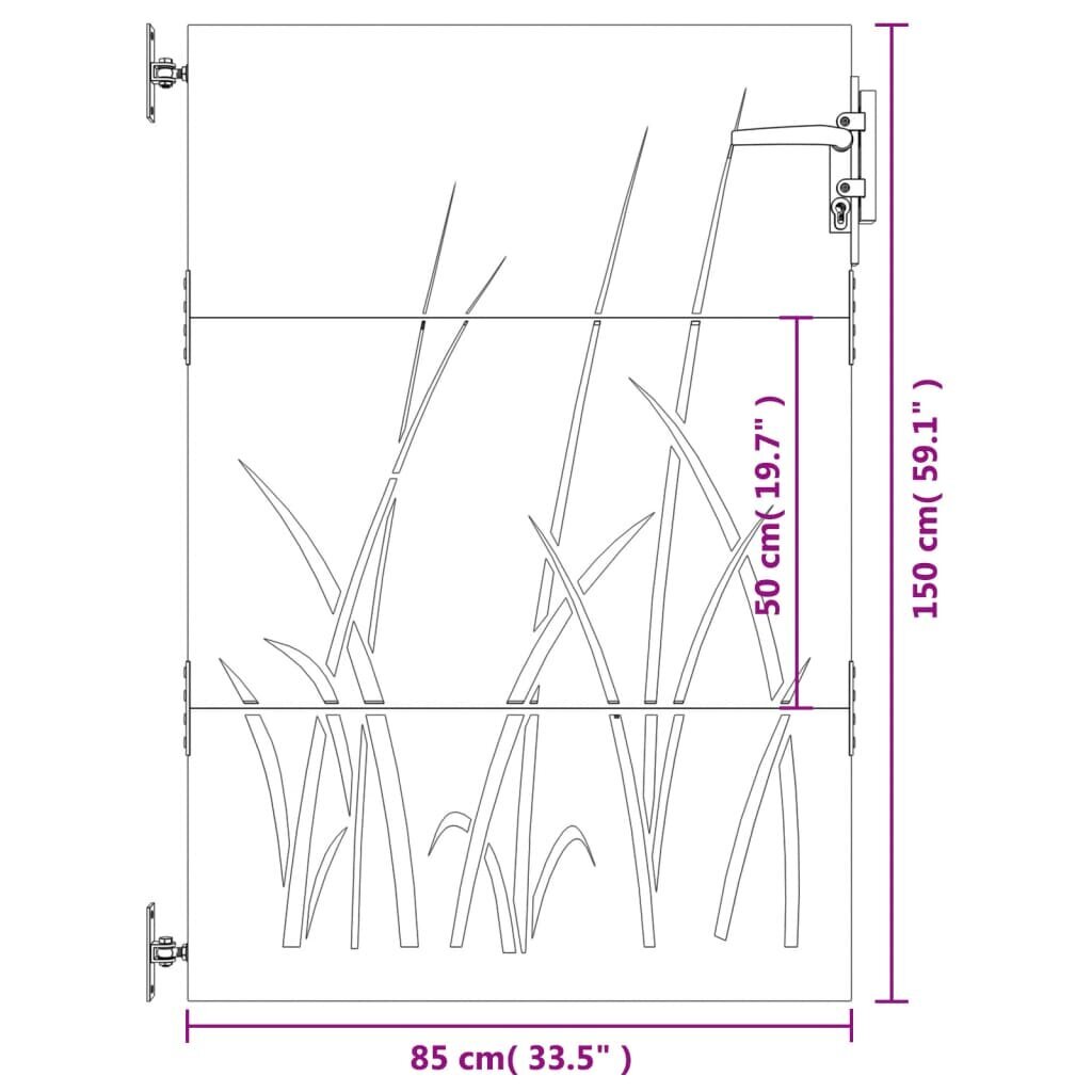 Dārza vārti vidaXL 85x150 cm cena un informācija | Žogi un piederumi | 220.lv