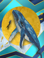 Алмазная мозаика 50x65 cm. "Whale Abstraction" цена и информация | Алмазная мозаика | 220.lv