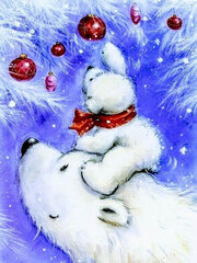Алмазная мозаика 30x40 cm. "Happy Polar Bear Family" цена и информация | Алмазная мозаика | 220.lv
