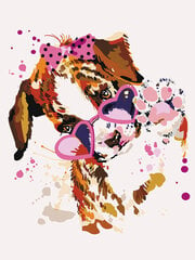 Glezna pēc numuriem TM Varvikas - Puppy with Pink Glasses ME1117e 30x40 cm cena un informācija | Gleznas pēc numuriem | 220.lv