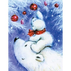 Glezna pēc numuriem TM Varvikas - Happy Polar Bear Family ME1141e 30x40 cm cena un informācija | Gleznas pēc numuriem | 220.lv