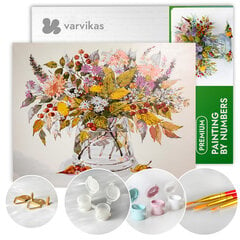 Glezna pēc numuriem TM Varvikas - Autumn bouquet MG2058e 40x50 cm cena un informācija | Gleznas pēc numuriem | 220.lv