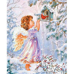 Glezna pēc numuriem TM Varvikas - Christmas Angel MG2430e 40x50 cm cena un informācija | Gleznas pēc numuriem | 220.lv