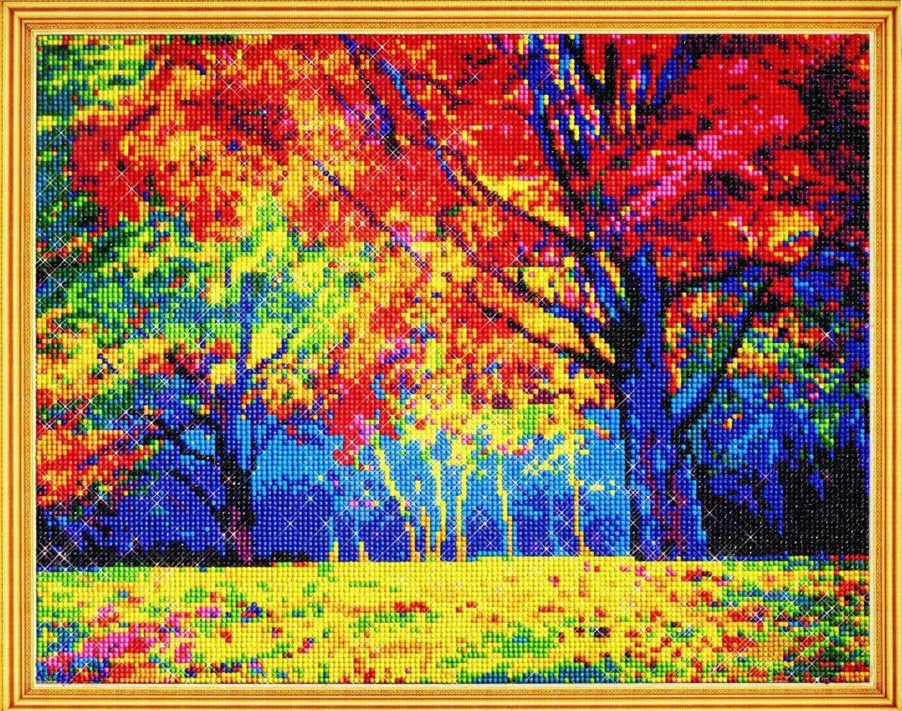 Dimantu mozaīkas komplekts uz rāmja TM Varvikas - Autumn Forest LG229e 40x50 cm cena un informācija | Dimantu mozaīkas | 220.lv