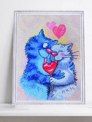 Dimantu mozaīkas komplekts uz rāmja TM Varvikas - Cats - Sharing happiness LG271e 40x50 cm цена и информация | Алмазная мозаика | 220.lv