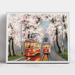 Dimantu mozaīkas komplekts uz rāmja TM Varvikas - Spring Trams LMC291e 50x65 cm цена и информация | Алмазная мозаика | 220.lv