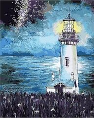 Glezna pēc numuriem TM Varvikas - Lighthouse in the Night MG2093e 40x50 cm cena un informācija | Gleznas pēc numuriem | 220.lv