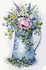 Glezna pēc numuriem TM Varvikas - Romantic bouquet in a watering can MG2104e 40x50 cm cena un informācija | Gleznas pēc numuriem | 220.lv