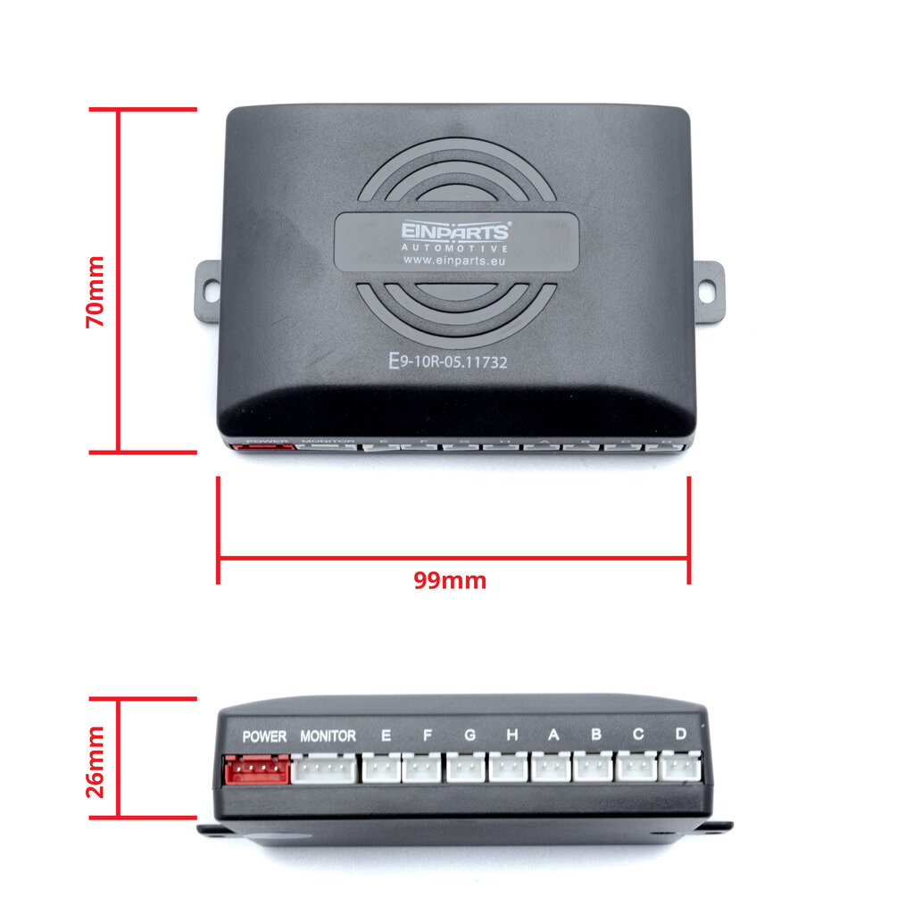 Parkošanās sistēma ar 8 sensoriem 22mm ar LED displeju EinParts, Melns cena un informācija | Parkošanas sistēmas | 220.lv