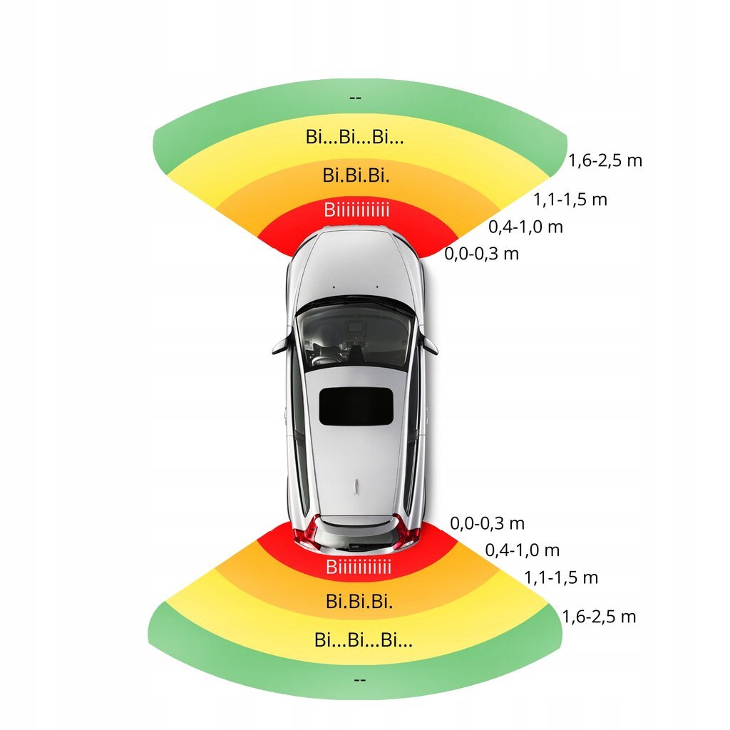 Parkošanās sistēma ar 8 sensoriem 22mm ar skaņas signālu EinParts, Pelēks цена и информация | Parkošanas sistēmas | 220.lv