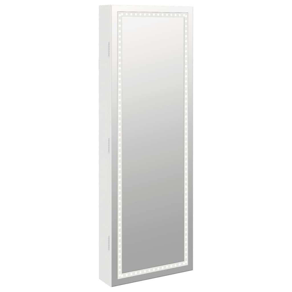Rotaslietu skapītis ar spoguli un LED vidaXL, balts цена и информация | Spoguļi | 220.lv