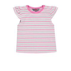Блузка с короткими рукавами для девочек, бело-розовая, Kanz цена и информация | Футболка для малышки фуксия | 220.lv