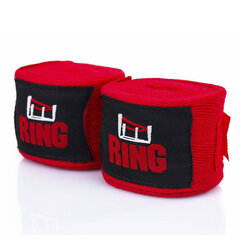 Боксерские бинты Ring (RA-90) 350 см, красные цена и информация | Боевые искусства | 220.lv